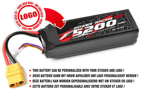 Private Label - Power Racing 60C - 5200MAH - 4S - 14,8V - XT-90 - Semi-Soft Case