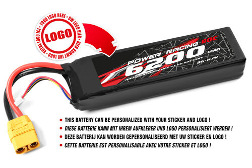 Private Label - Power Racing 60C - 6200Mah - 3S - 11,1V - XT-90 - Semi-Soft Case