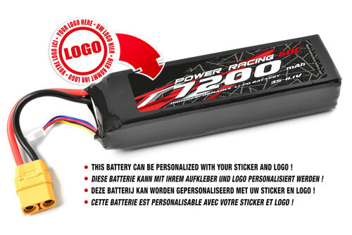 Private Label - Power Racing 60C - 7200Mah - 3S - 11,1V - XT-90 - Semi-Soft Case
