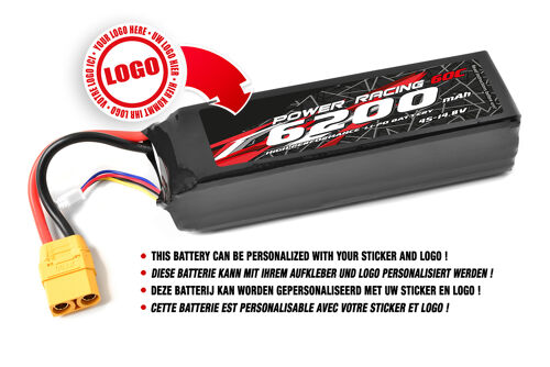 Private Label - Power Racing 60C - 6200Mah - 4S - 14,8V - XT-90 - Semi-Soft Case