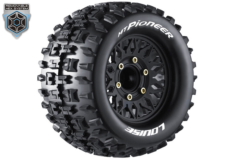 LOUISE SC Pioneer tire soft on rim black with replaceable wheel hubs LOUISE SC Pioneer tire soft on rim black with replaceable wheel hubs