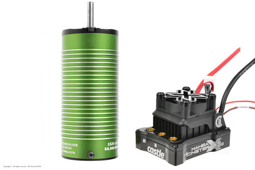 Castle Creations - MAMBA MONSTER X8S - Sensored-Sensorless Car ESC Car ESC - 3-8S - w/ 1520-1650KV Sensored Motor v2
