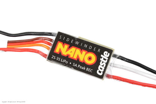 Castle Creations - SIDEWINDER NANO MICRO PNP - Sensorless Car ESC - 2-3S with XT30 and JST Plugs