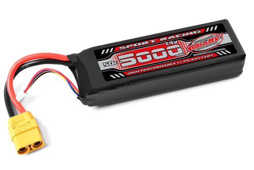 Team Corally - Power Racing 50C - 5000MAH - 2S - 7,4V - XT-90 - Semi-Soft Case