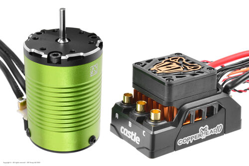 Castle Creations - COPPERHEAD 10 - Sensored-Sensorless Car ESC Car ESC - 2-4S - w/ 1406-4600KV Sensored Motor - Basher Edition 2-3S