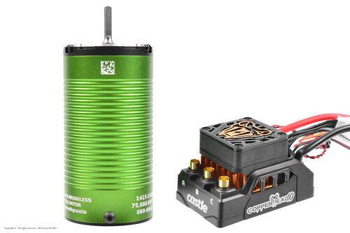 Castle Creations - COPPERHEAD 10 - Sensored-Sensorless Car ESC Car ESC - 2-4S - w/ 1415-2400KV Sensored Motor - SCT Edition 3-4S