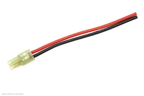Revtec - Connector w/ Lead - Mini Tamiya - Gold Plated - Male Plug - 16AWG Silicone Wire - 12cm - 1 pc