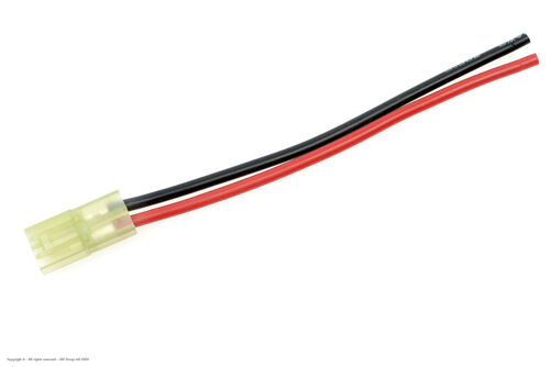 Revtec - Connector w/ Lead - Mini Tamiya - Gold Plated - Female Socket - 16AWG Silicone Wire - 12cm - 1 pc