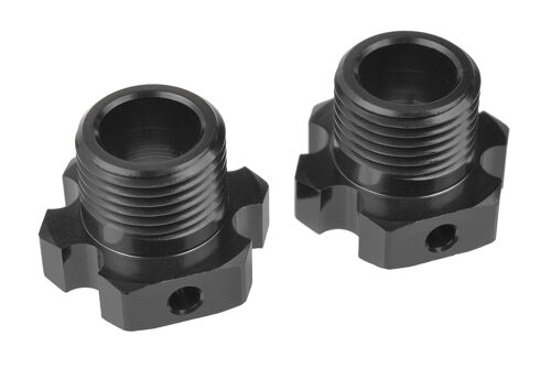 Team Corally - Wheel Hex Adapter - XB PRO - Lightened - Aluminum 7075 - Black - 2 Pcs