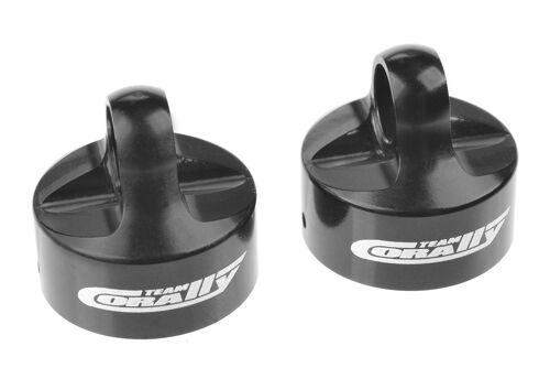 Team Corally - Shock Cap PRO - Aluminum - Hard Anodised - Black - 2 Pcs