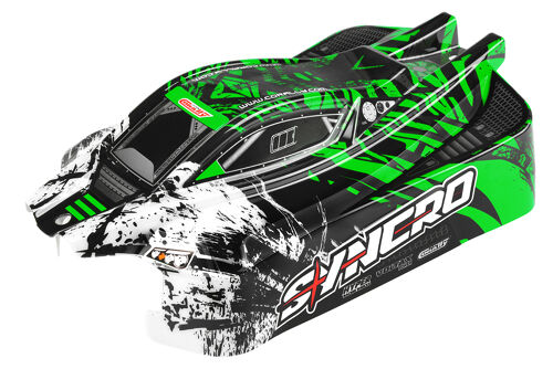 Team Corally - Polycarbonate Body - Syncro - Painted - Cut - Decals - Green Color - 1 Pc