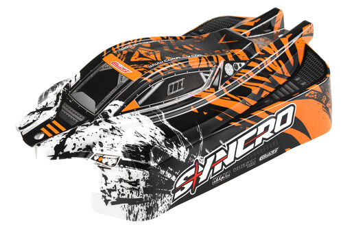 Team Corally - Polycarbonate Body - Syncro - Painted - Cut - Decals - Orange Color - 1 Pc