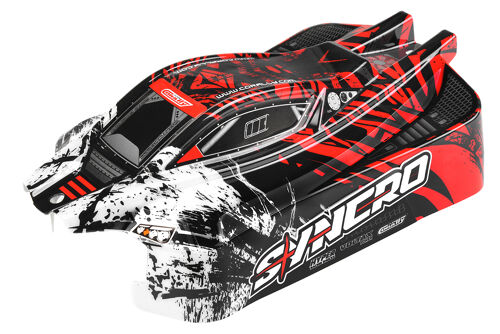 Team Corally - Polycarbonate Body - Syncro - Painted - Cut - Decals - Red Color - 1 Pc