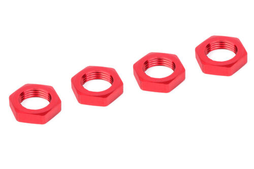 Team Corally - Wheel Nut - Serrated - Aluminum - Red - 4 Pcs
