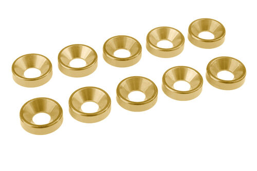Team Corally - M4 Flat Head Washer - Aluminum - LE - 10 Pcs