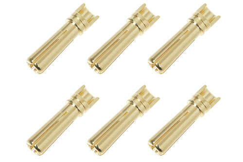 Team Corally - Bullit Connector 4.0mm - Male - Spring Type - Gold Plated - Wire Straight - 6 pcs