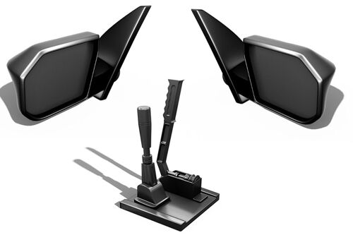 BittyDesign - Accessories (mirrors/handbrake/gear levers) for RR-baja/ultra 1/10 Rock Crawler body