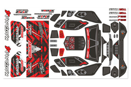 Body Decal Sheet - Kagama 4 - Pre-Cut - Color Red - 1 Pc
