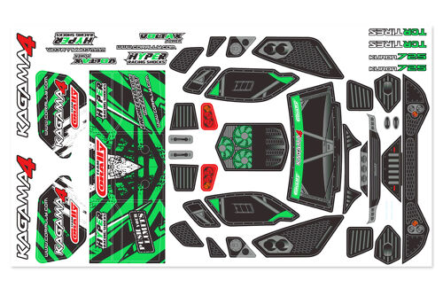 Body Decal Sheet - Kagama 4 - Pre-Cut - Color Green - 1 Pc