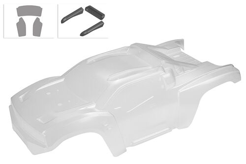 Team Corally - Polycarbonate Body - Punisher 4 - Clear - Cut - Decals - 1 Pc