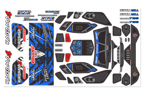 Body Decal Sheet - Kagama 4 - Pre-Cut - Color Blue - 1 Pc