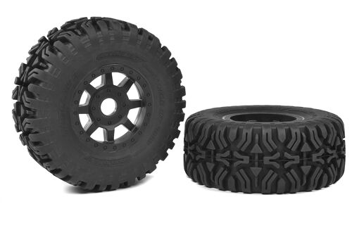 Team Corally - SC Tires - Mudclaws - Glued on Black SC Rims - 1 Pair