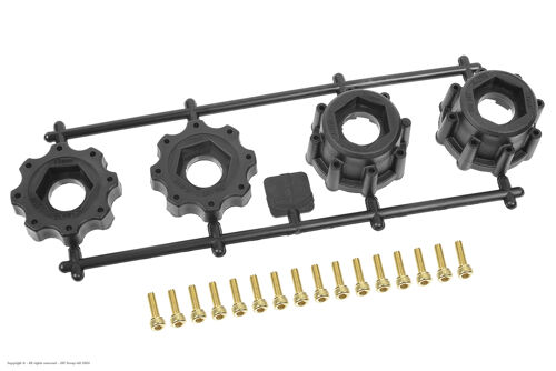 1/8 MT SPEED REMOVABLE HEX 17mm  & 16pcs M3x12 - Set for 2 wheels