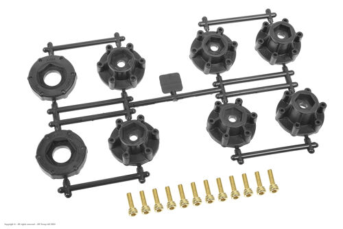 1/10 SC REMOVABLE HEX 12,14,17mm & 12pcs M3x12 - Set for 2 wheels