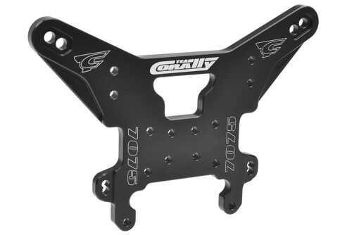 Team Corally - Dämpferbrücke - Asuga XLR - Hinten - Swiss Made 7075 T6 - 5mm - Hart eloxiert - Schwarz - Made In Italy