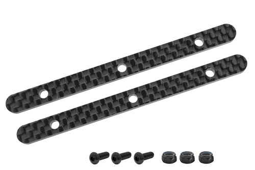Team Corally - Chassis Brace Stiffener - Rear - compatible part C-00180-016 - Graphite 2.5mm - 2 pcs