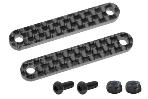 Team Corally - Refuerzo de chasis - Delantero - para pieza C-00180-022 - Grafito 2.5mm - 2 piezas