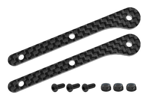 Team Corally - Refuerzo de chasis - Delantero - para pieza C-00180-104 - Grafito 2.5mm - 2 piezas