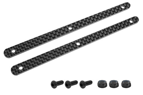 Team Corally - Refuerzo de chasis - Trasero - para pieza C-00180-103 - Grafito 2.5mm - 2 uds.