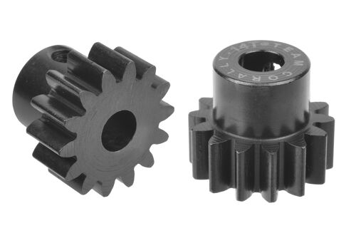 Team Corally - M1.0 Pinion - Short - Hardened Steel - 14 Teeth - Shaft Dia. 5mm