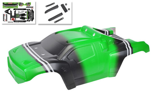 Team Corally - Polycarbonate Body - Punisher XD - Painted - Cut - Decals - Green Color - 1 Pc