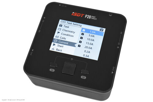 ISDT - P20 - DC Duo Charger - 1-7S (x2) - DC 500W (x2) - 20A - BC 1.5A