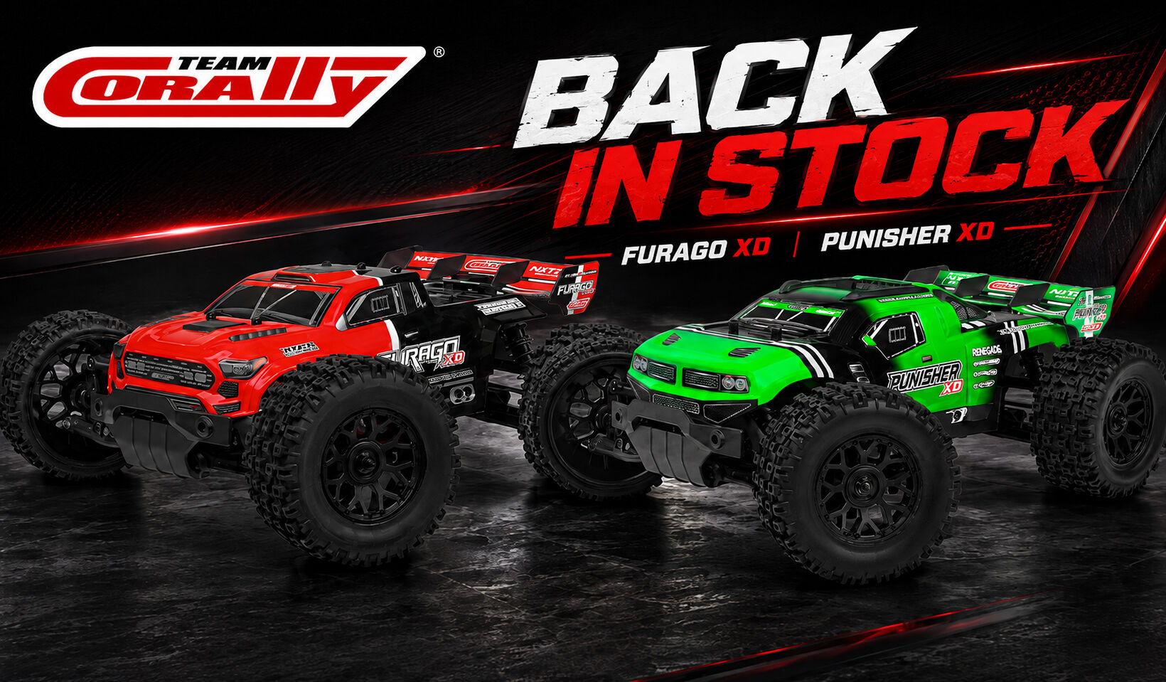 Team Corally Furago XD and Punisher XD "Back in Stock"