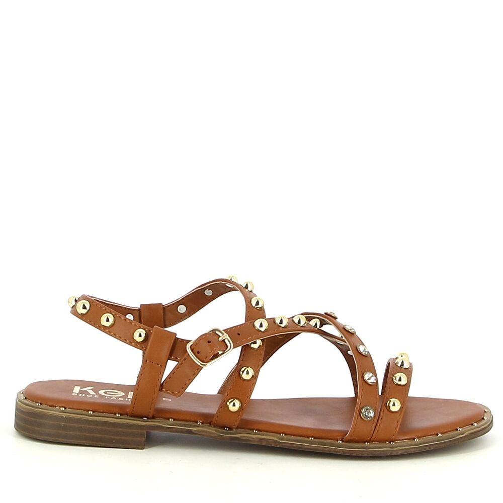 Ken Shoe Fashion - Sandales - Camel avec strass 