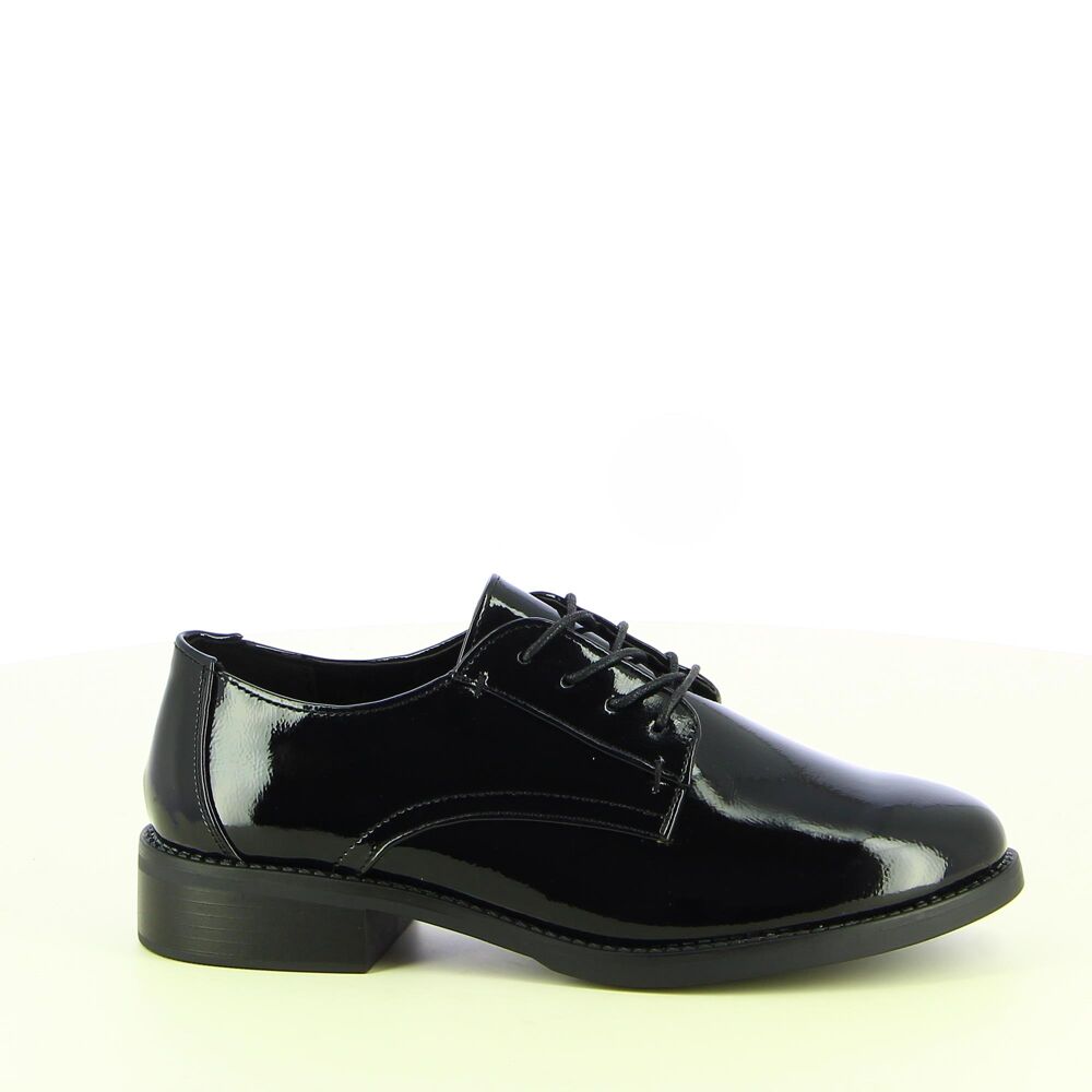Ken Shoe Fashion - Zwart Vernis - Veterschoenen